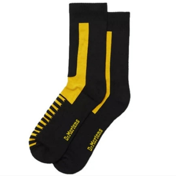 NWT Men's Dr. Martens The Double Doc Black and Yellow Casual Socks - Picture 3 of 6